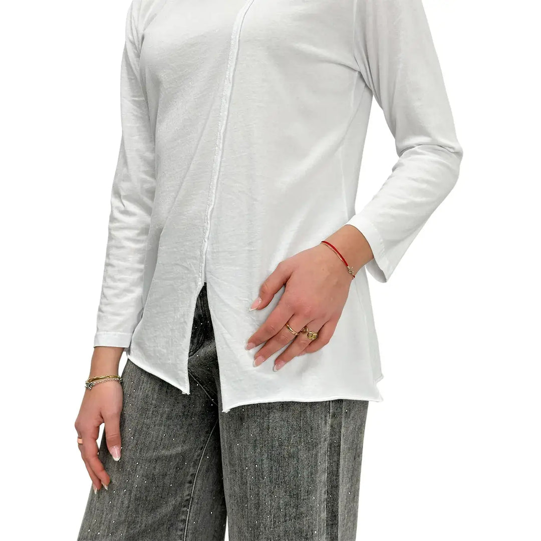 Bassini, T-Shirt, Donna, Cotone, Bianco