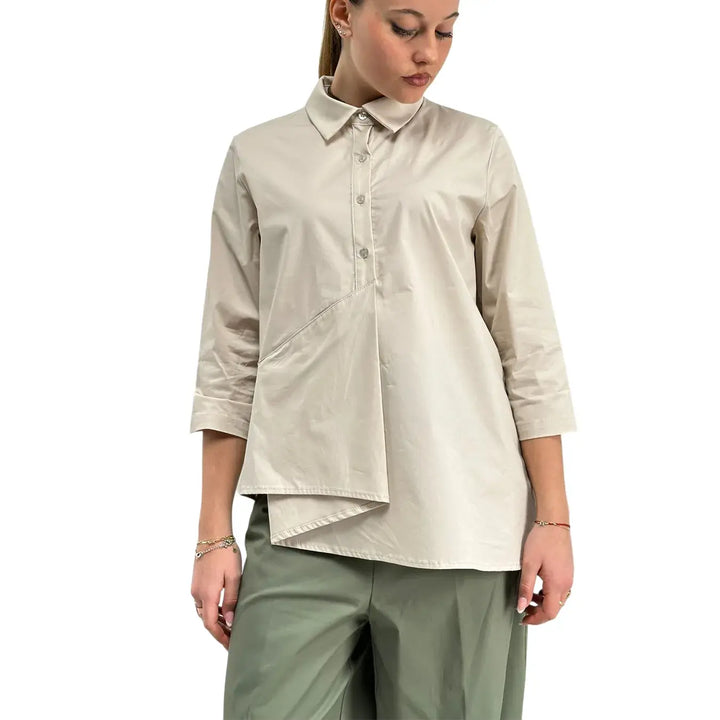 Bassini, Blusa, Donna, Cotone, Beige