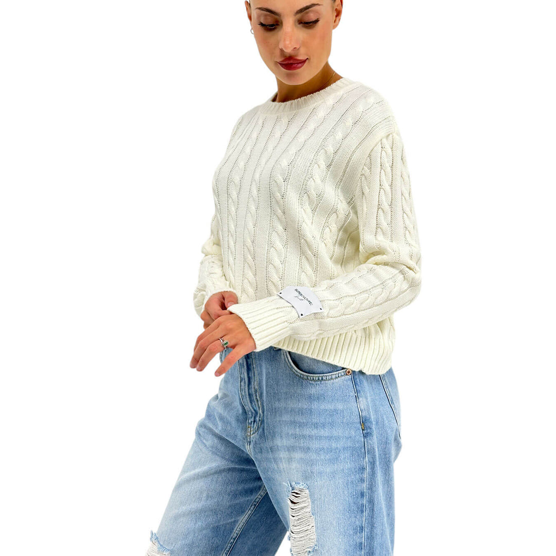 Superculture, Maglia, Donna, Acrilico, Avorio
