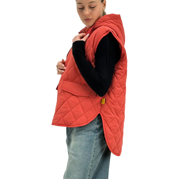 Oof Wear, Giacca-Gilet, Donna, Trapuntato, Rosso