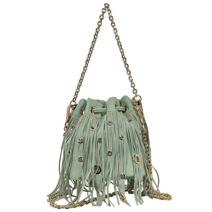 La Carrie Edition Bucket Borsa Donna, Secchiello, Ecopelle, Verde