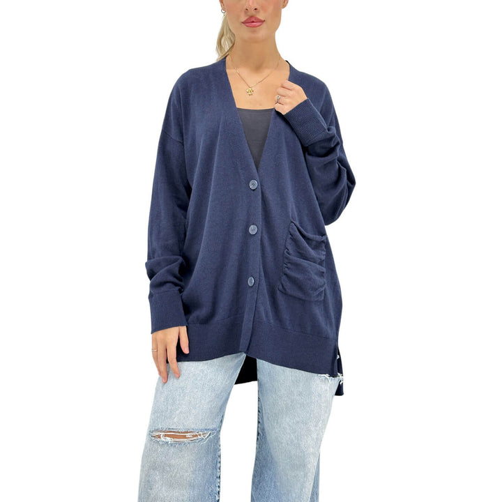 Relish, Cardigan, Donna, Salamina, Cotone, Blu