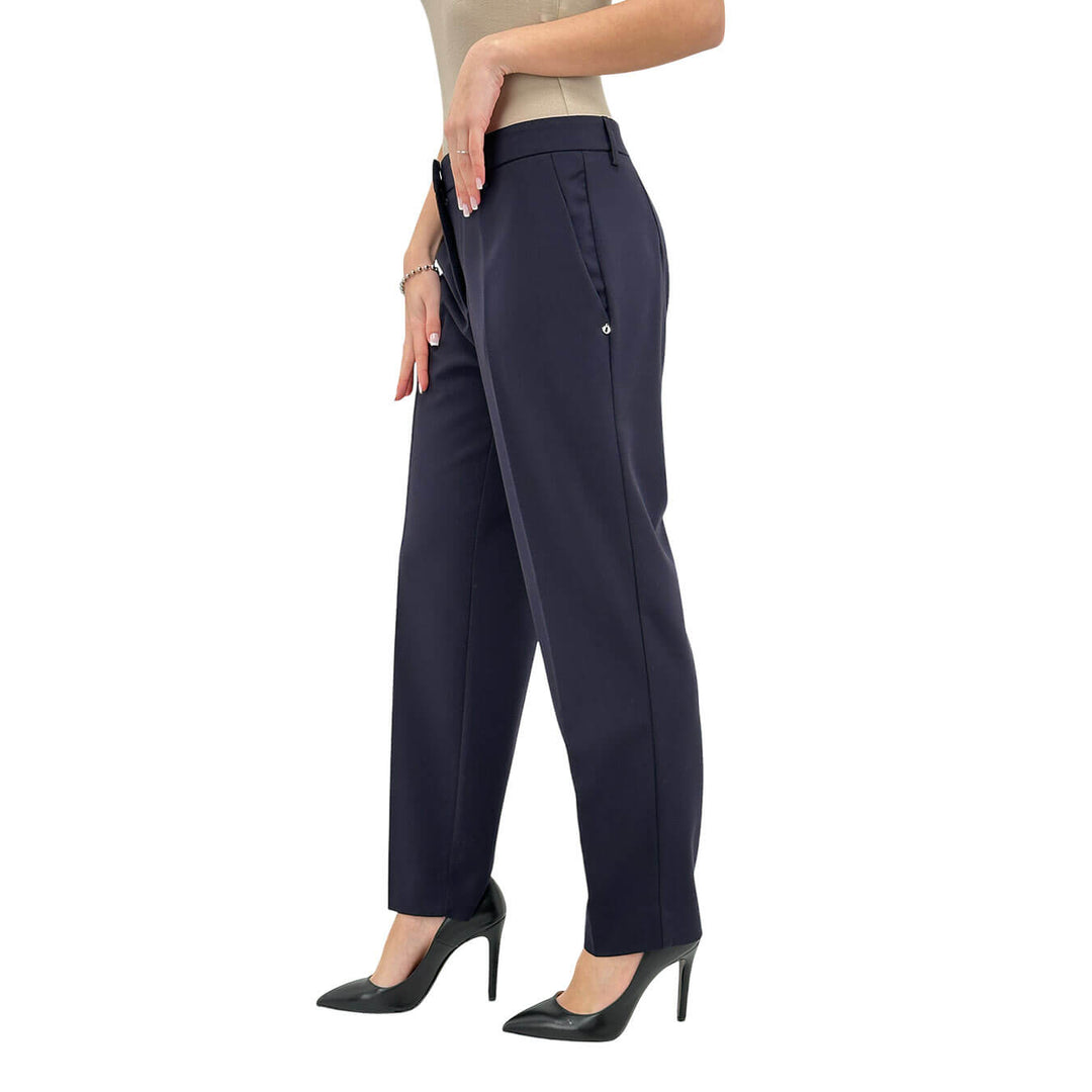 Ottod'Ame Lea Pantaloni Donna, Modello Classico, Tessuto Misto, Blu