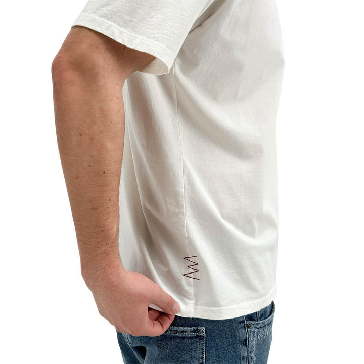 Amaránto T-Shirt Basic Uomo, Girocollo, Cotone, Bianco