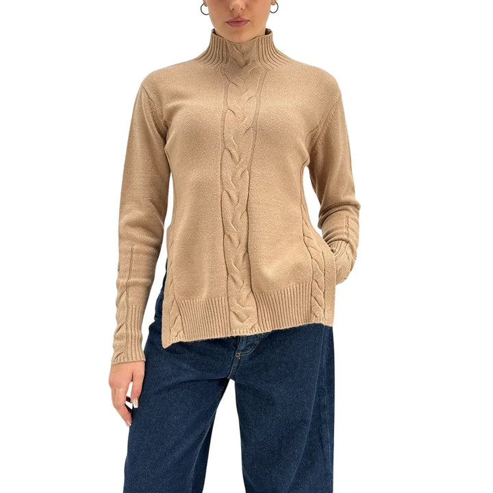 Markup, Maglia Collo Alto, Donna, Tessuto Misto, Beige