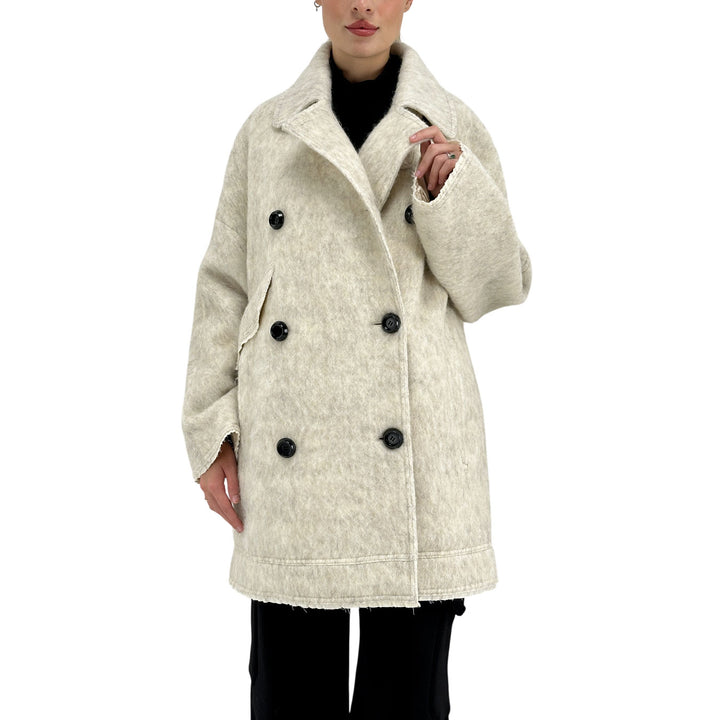 Oof Wear, Cappotto, Donna, Tessuto Misto, Bianco