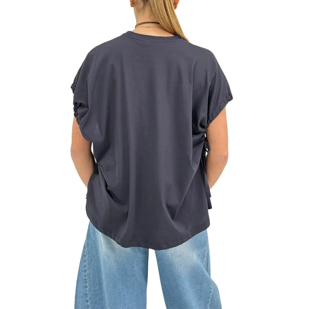 Ottod'Ame, T-Shirt, Donna, Blu, Girocollo