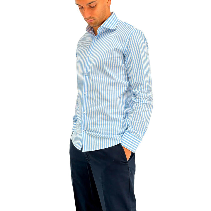 Edd Camicia Isidro Uomo, Collo Classico, Fantasia Righe, Cotone Misto - BassiniBoutique.it