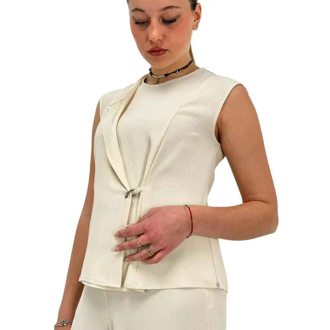 Ottod'Ame, Top, Donna, Dettaglio Metallo, Latte