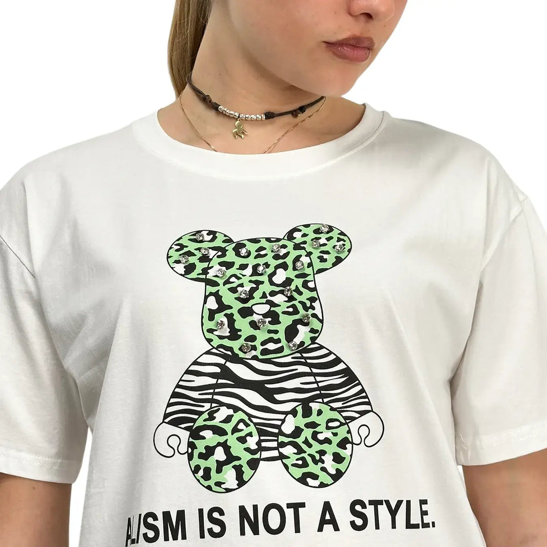 Bassini, T-Shirt, Donna, Stampa, Bianco