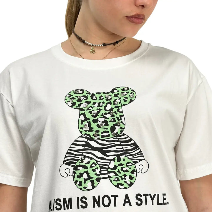 Bassini, T-Shirt, Donna, Stampa, Bianco