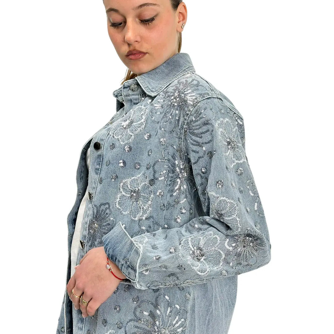Bassini, Giubbotto Jeans, Donna, Cotone, Blu