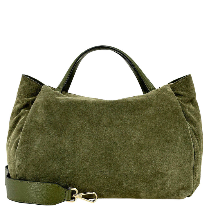 Avenue67 Elettra Women, Handbag Medium, Suede, Green