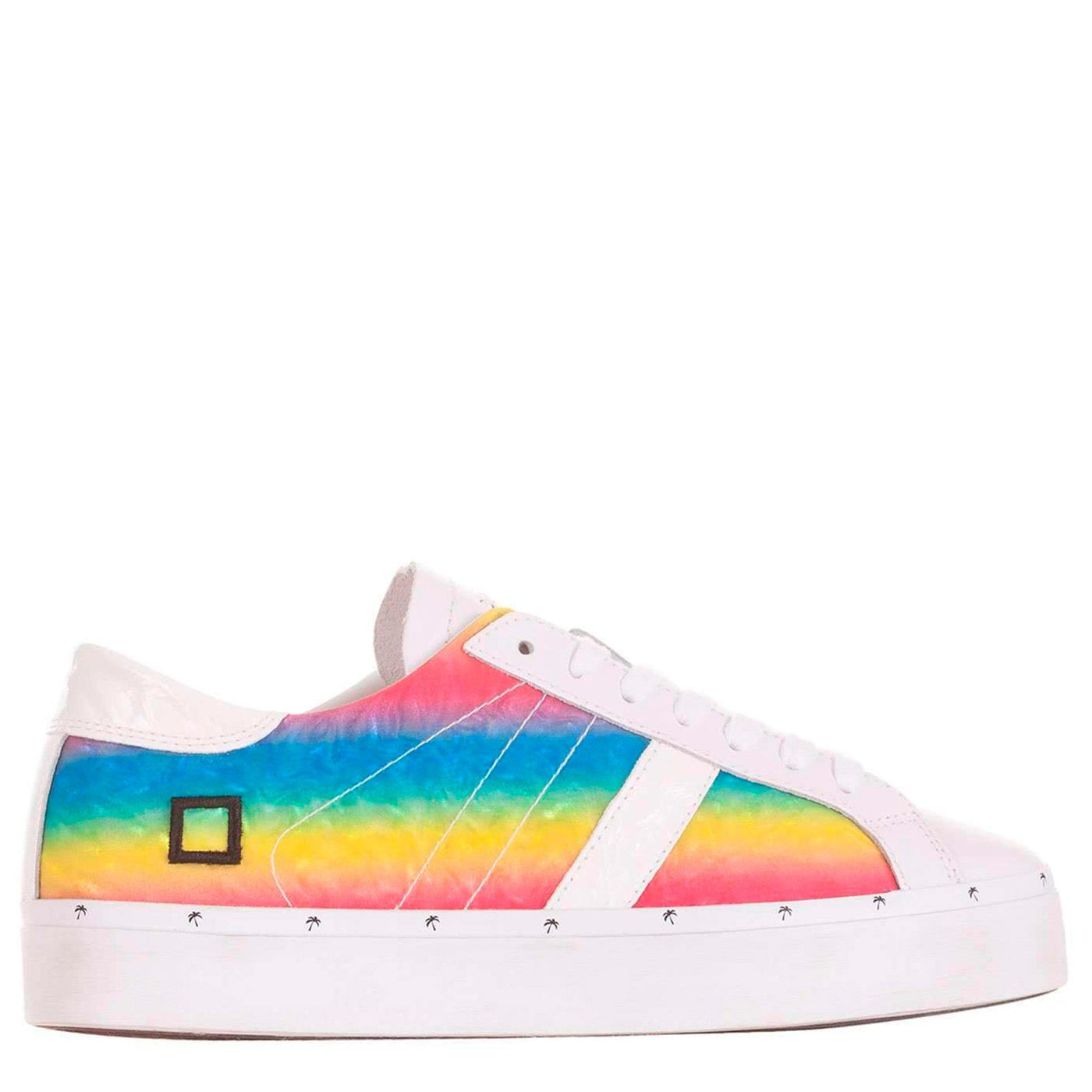 D.A.T.E Sneakers Hill Low Double Donna, Pelle, Multicolore, Arcobaleno - BassiniBoutique.it