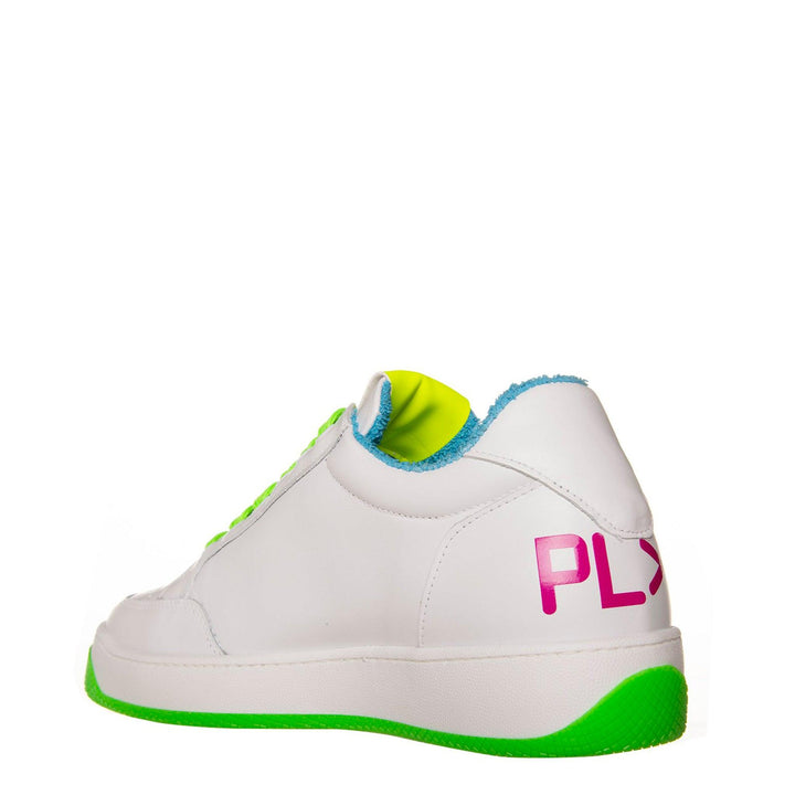 Off Play Sneaker Donna, Pelle, Bianco, Suola Contrasto Fluo Verde - BassiniBoutique.it
