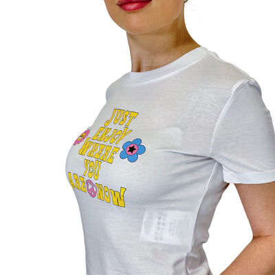 Ferragni t Shirt mc, 72cbht05.cjt00, Enjoy Jersey, 003 Bianco, Bassiniboutique.it, 2022 p/e