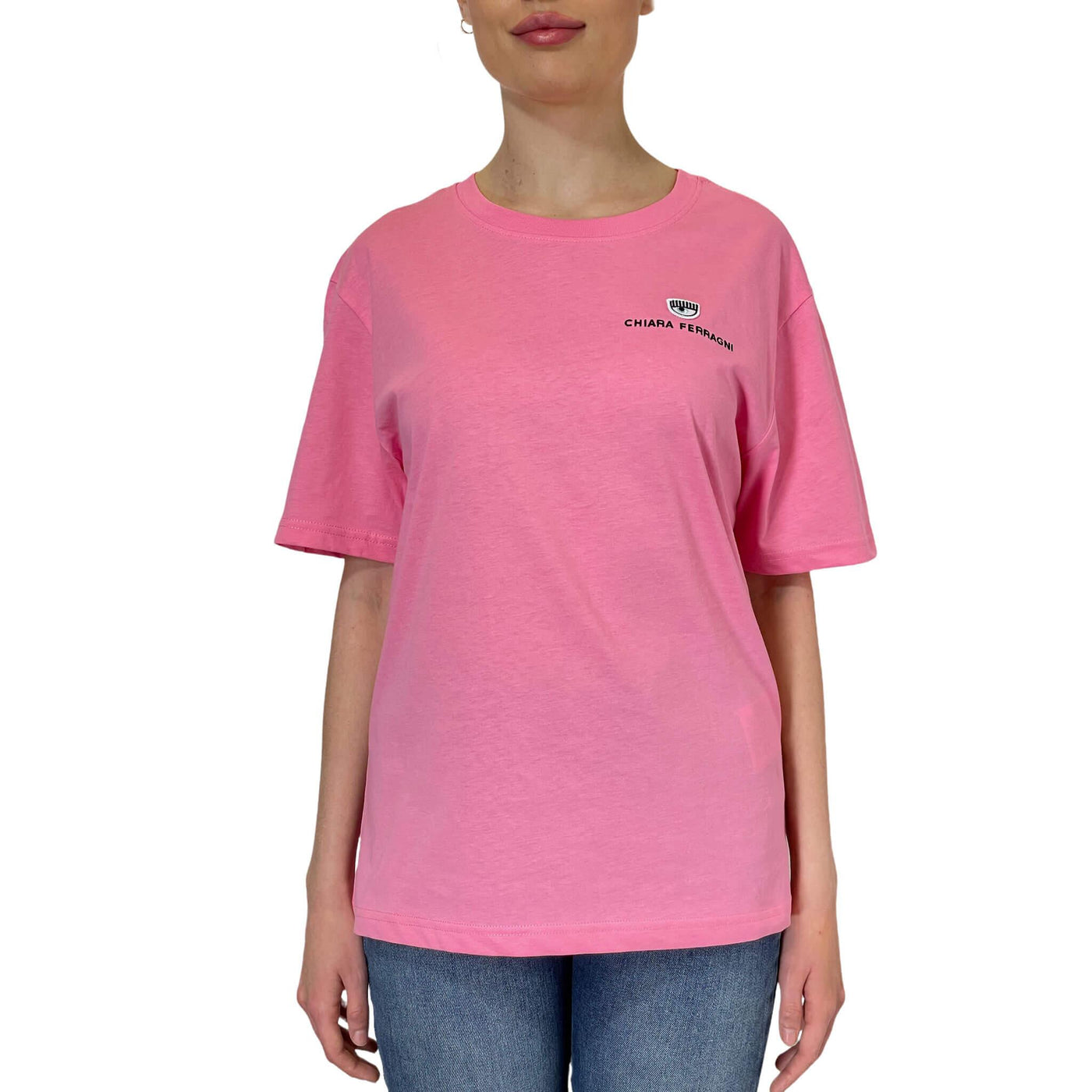 Ferragni t Shirt mc, 72cbht19.cjt00, Logo Classic Jersey, 414 Rosa, Bassiniboutique.it, 2022 p/e