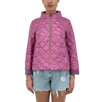 Herno Giacca Donna, Bomber, Nylon Ultralight, Rombi, Downproof, Rosa - BassiniBoutique.it