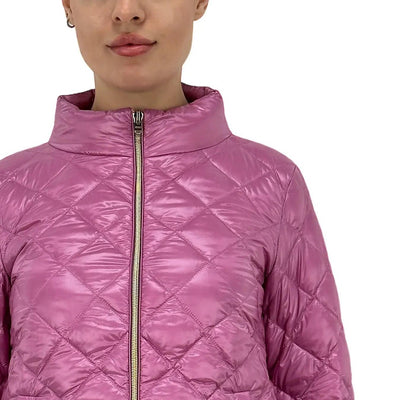 Herno Giacca Donna, Bomber, Nylon Ultralight, Rombi, Downproof, Rosa - BassiniBoutique.it