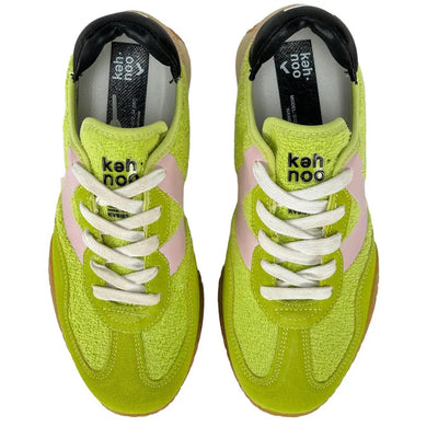 keh noo Sneakers, Kw9711, Spugna Logo Rosa, Lime Rosa, Bassiniboutique.it, 2023 p/e