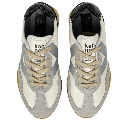ken hoo Sneakers Pelle, W9510, Logo Argento, 104 Bianco, Bassiniboutique.it,&#x20;