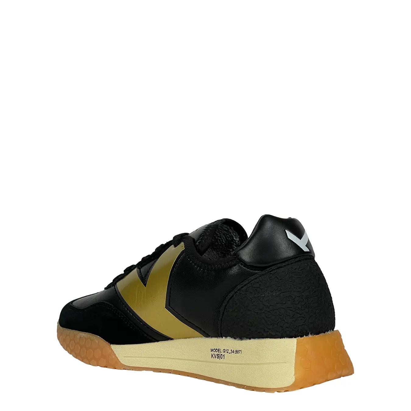 ken hoo Sneakers Pelle, W9510, Logo Oro, 996 Nero, Bassiniboutique.it,&#x20;