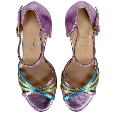 Linda Sandalo Tangherina, 432.9.5016, Laminato, Ros,ver,pla,azz, Bassiniboutique.it, 2023 p/e