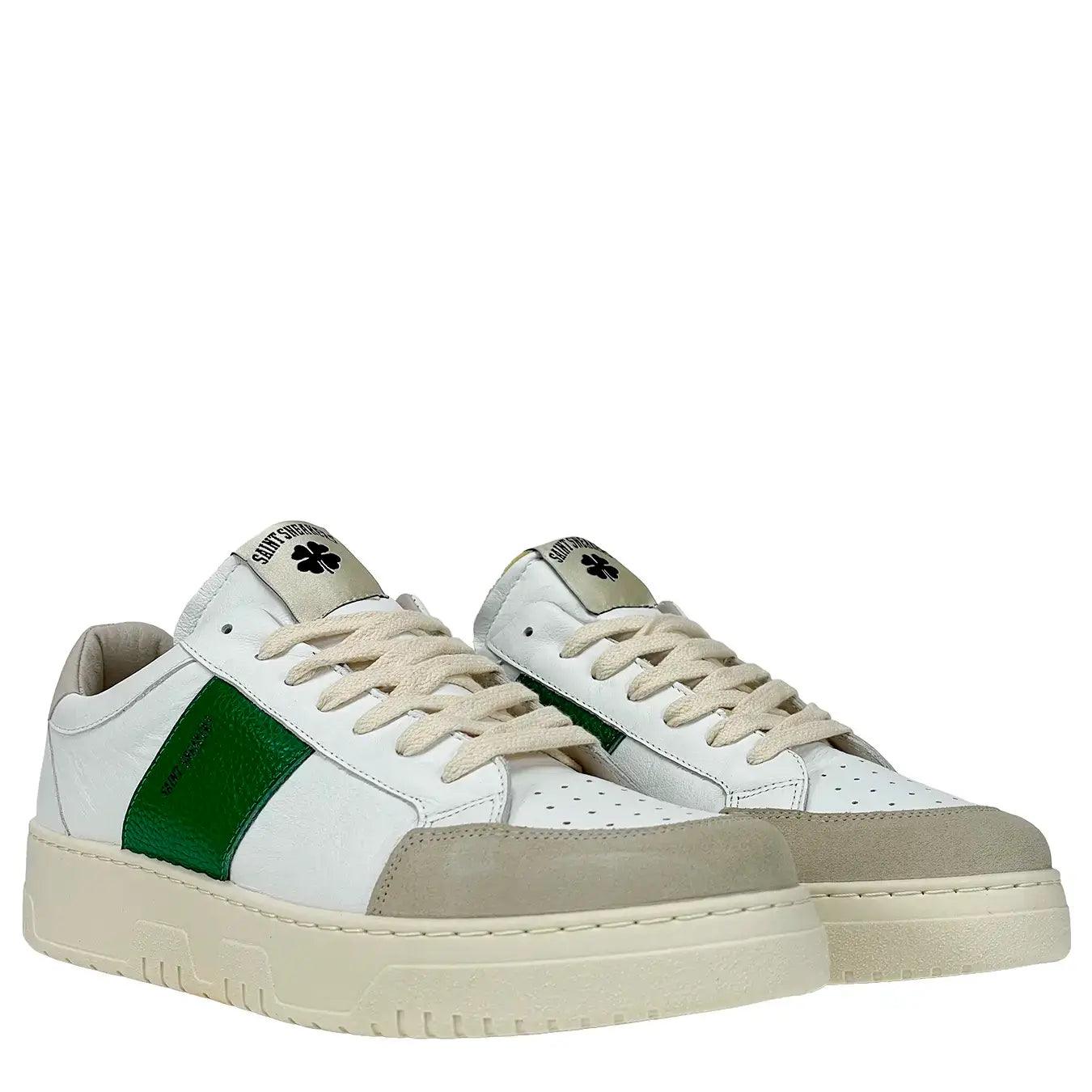 Saint Sneakers, Golf, Sneakers Pelle, Bianco Verde, Bassiniboutique.it, 2023 p/e