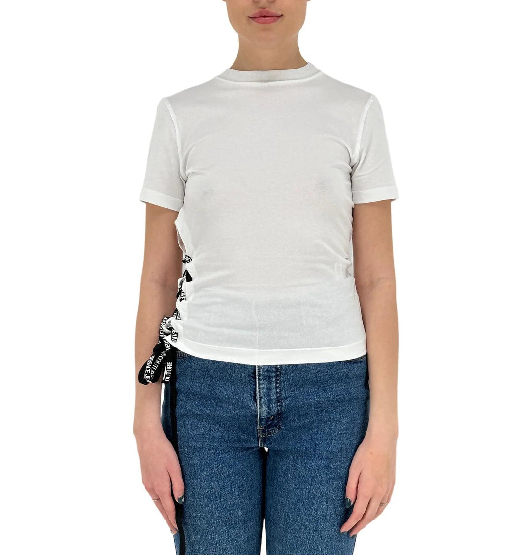Versace t Shirt mc, 74hah615.j0020, Jersey, g03 Bianco, Bassiniboutique.it, 2023 p/e